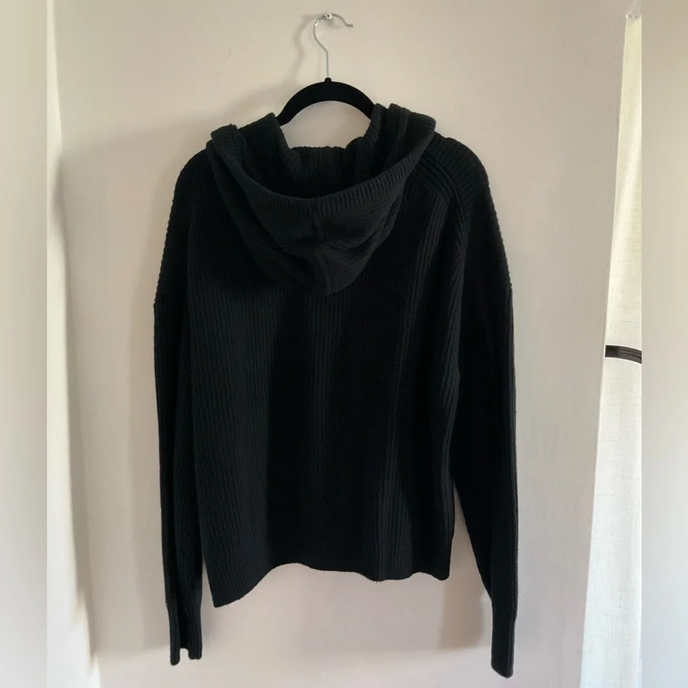 GAP CashSoft Shaker-Stitch Black Sweater Hoodie NWT SZ M